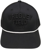 Wrigley Field 1914 Trucker Mesh Rope Snapback Hat with 3D embroidery Black/Black