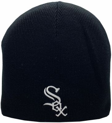 Chicago White Sox Black Skull Knit Hat