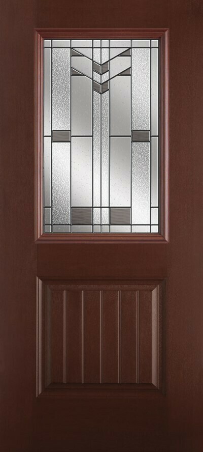 1 Panel Plank Half Lite Mahogany