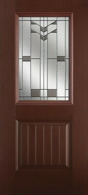 1 Panel Plank Half Lite Mahogany
