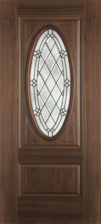 2 Panel 3/4 Oval Walnut
