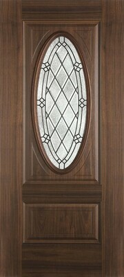 2 Panel 3/4 Oval Walnut