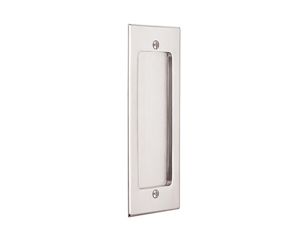 EMTEK Flush Pull - Modern Rectangular Brass