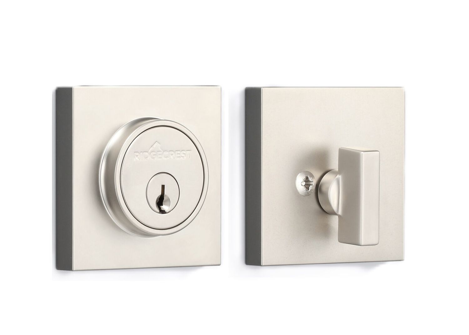 Square Mountain Deadbolt, Available Finishes: Satin Nickel