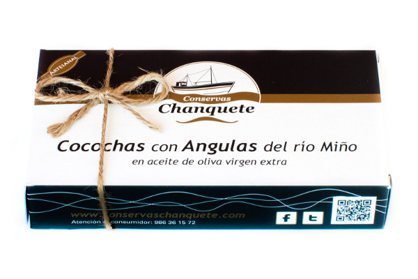Cocochas con Angulas del río Miño en aceite de oliva virgen extra