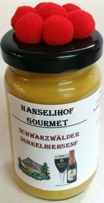 Hanselihof Schwarzwälder Dunkelbier-Senf mit Waldhaus-Bier 120g
