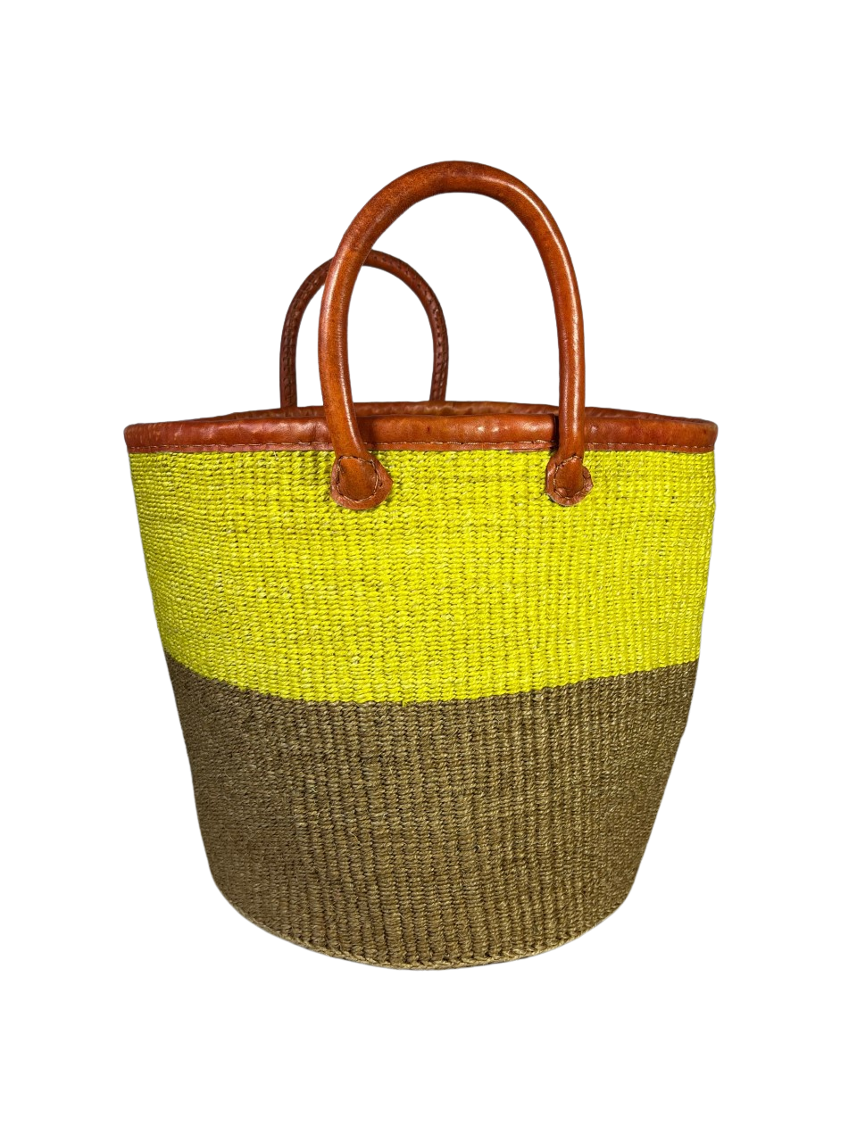 Two Tone Yellow And Beige Basket