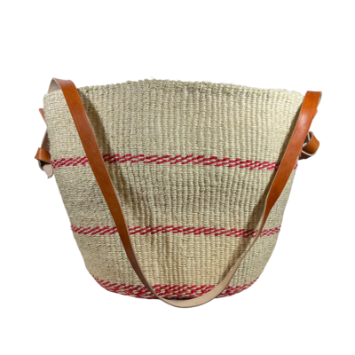 White With Red Stripes Basket