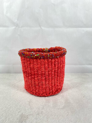 Red Beaded Mini Basket