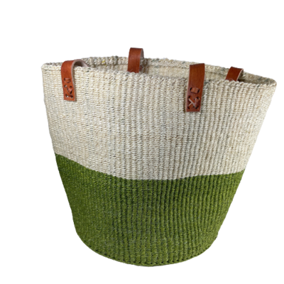 Two Tone Basket - Green And White