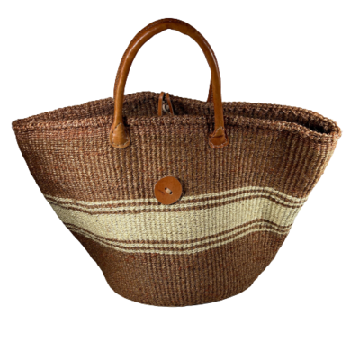 Chocolate Brown And White Basket