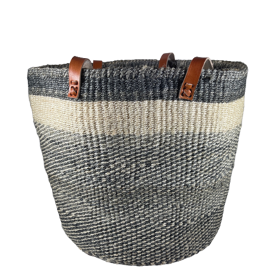 Checkered Grey And Off White  Basket