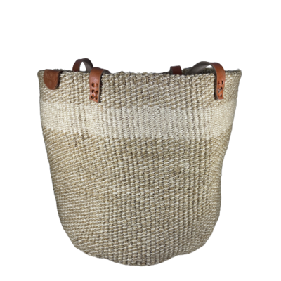 Checkered Beige And White Basket