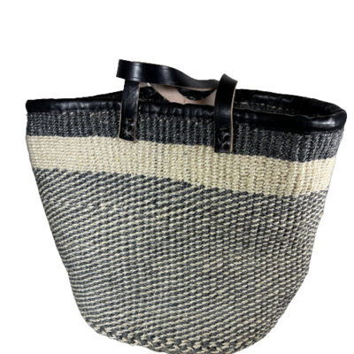 Checkered Grey And Off White Basket