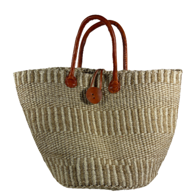 Beige And White With Closure Basket