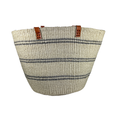 White With Grey Striped Basket