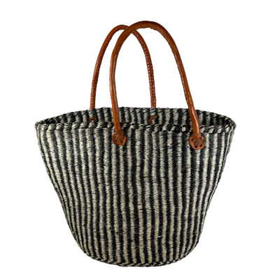 Black And White Striped Basket