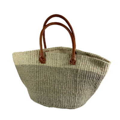 Light Grey  With White Band Floor Basket