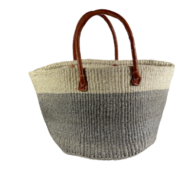 Light Grey  With White Band Floor Basket