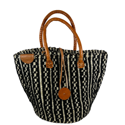 Black And White Stripe With Closure Basket