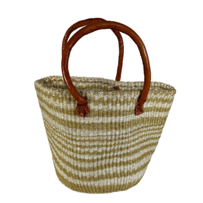Gold And White Tote Basket