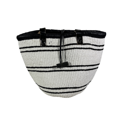 White With Black Lines Basket