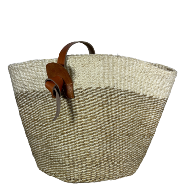 Beige And Off White Basket
