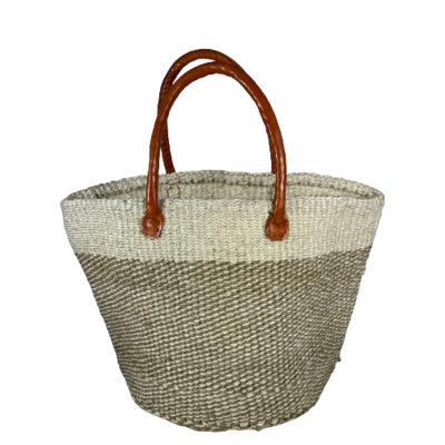 Beige And Off White Basket