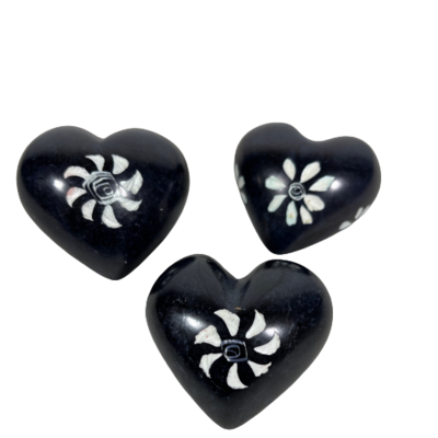 Black Soap Stone Hearts