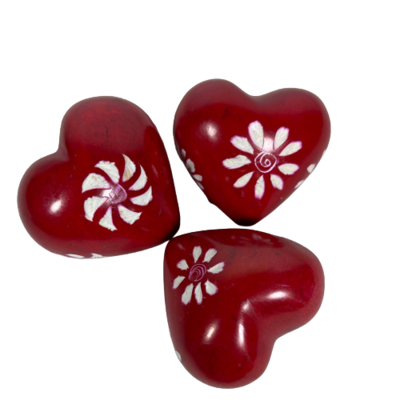 Red Soap Stone Hearts