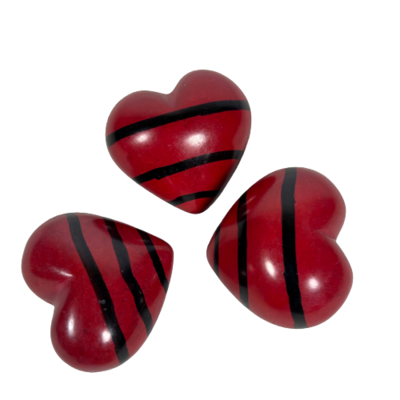 Red Soap Stone Hearts