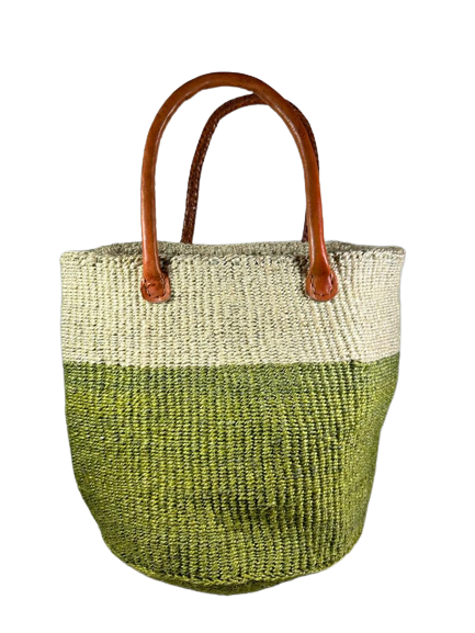Olive Green & White Two Tone Basket