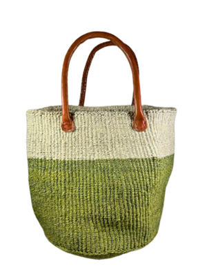 Olive Green & White Two Tone Basket