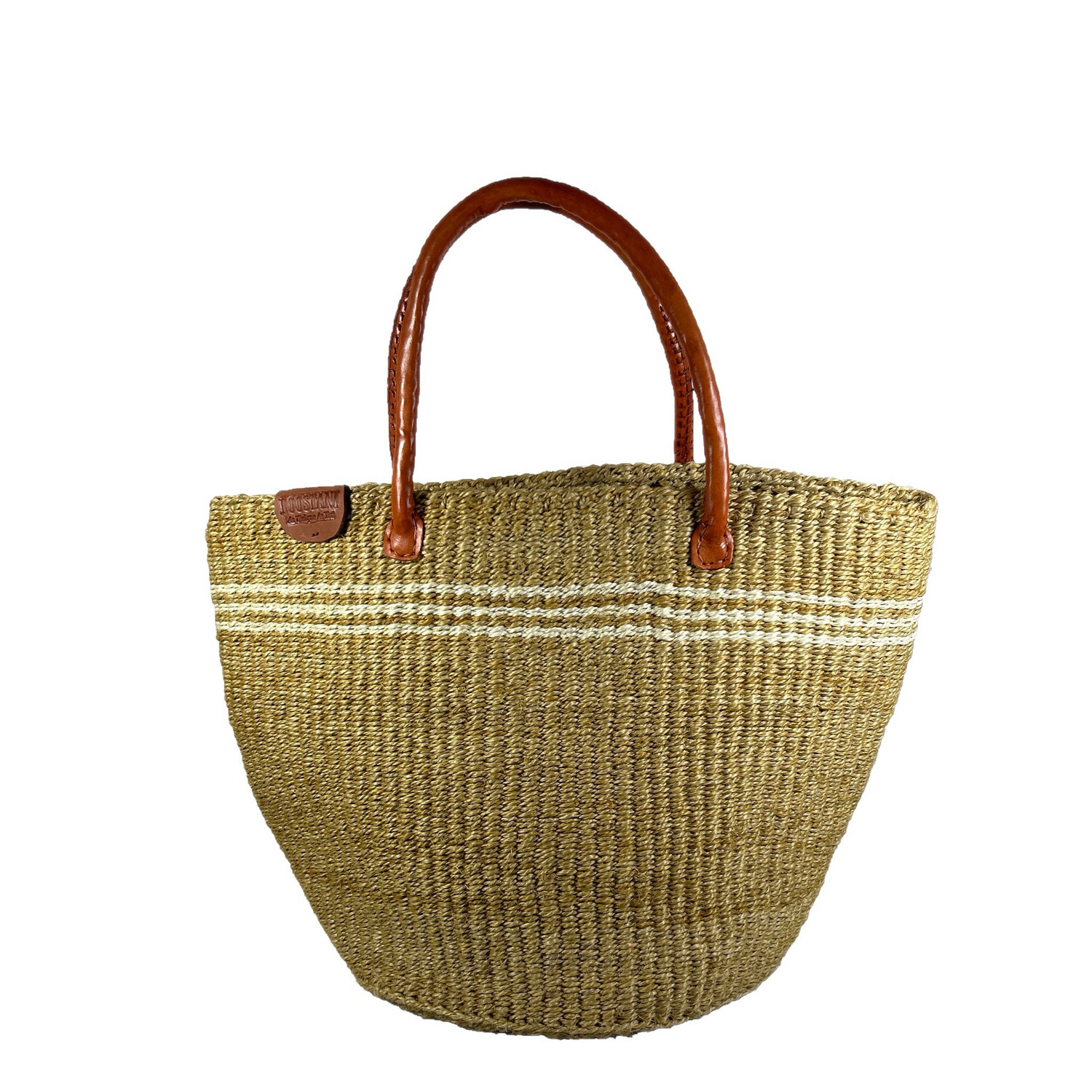 Beige And off White 3 lines Basket