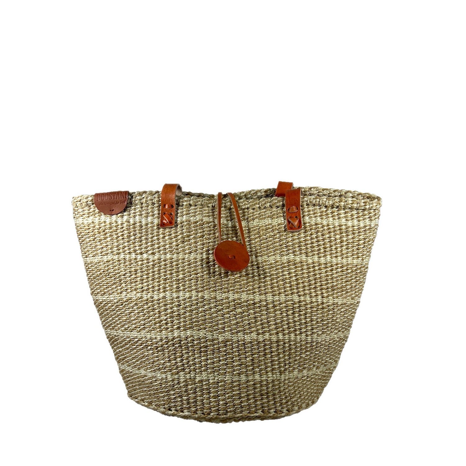 Beige And Off White Striped Basket