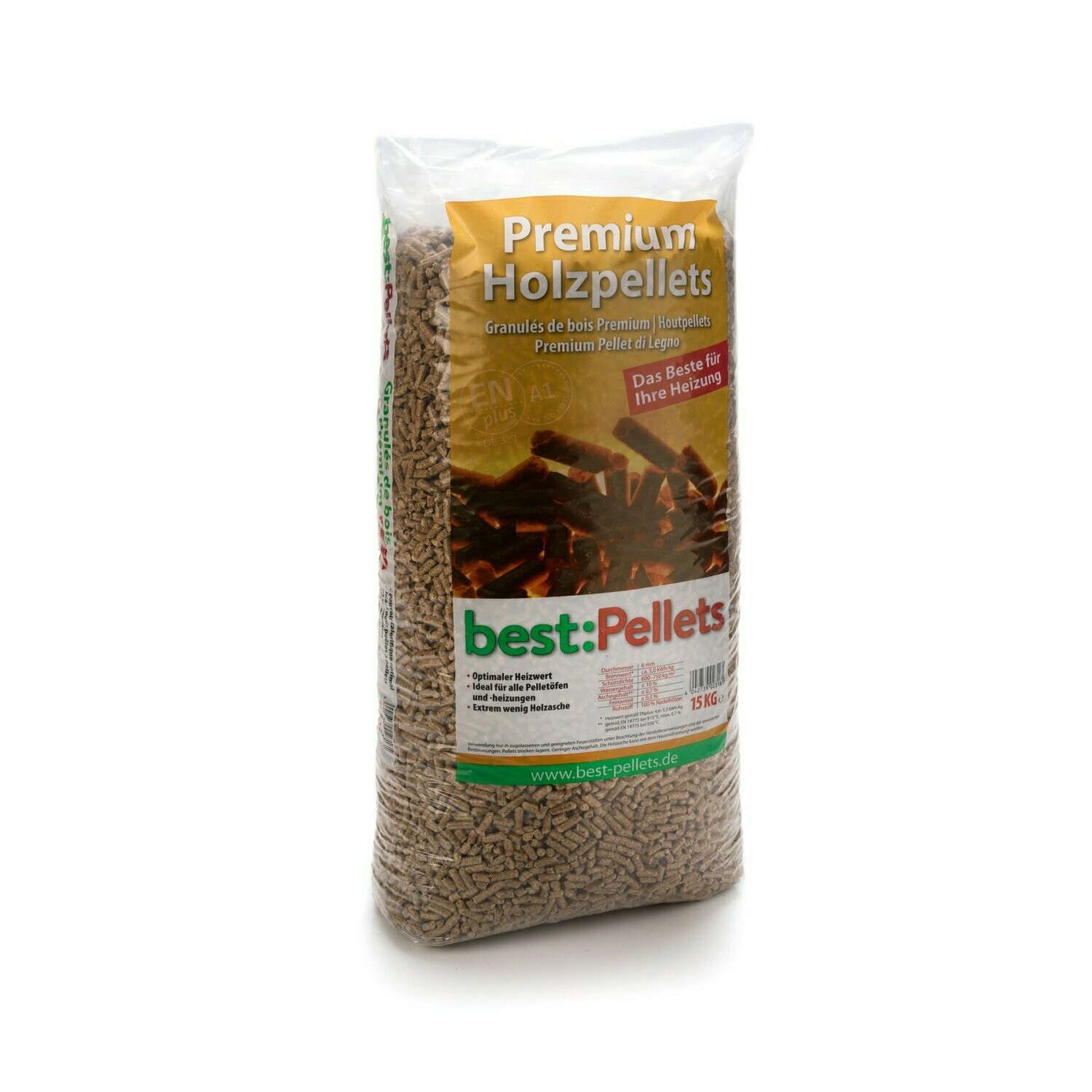 Holzpellets Sackware,  DIN Plus EN Plus A1