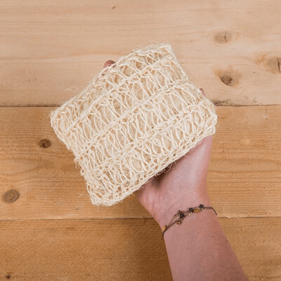 Scrub handschoen van Sisal en Katoen
