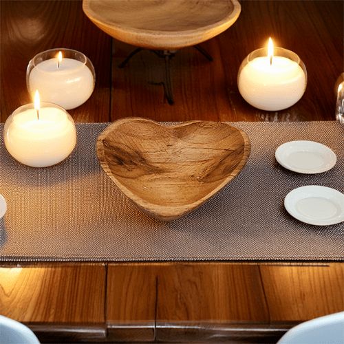 Schaaltje Hout Hartje Naturel XS