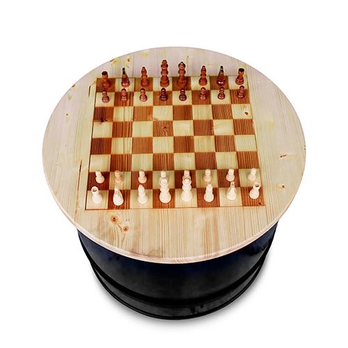 200L half olievat bijzet schaaktafel van Barrelkings
