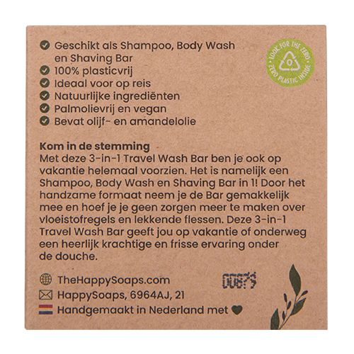 De HappySoaps 3-in-1 Travel Wash Bar Sweet Relaxation