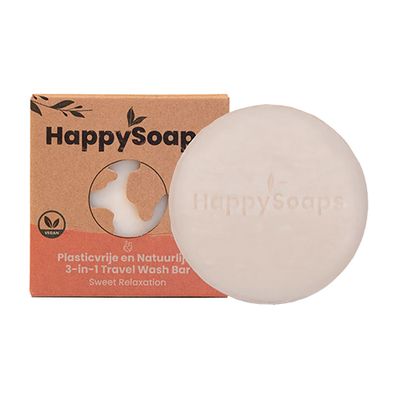 De HappySoaps 3-in-1 Travel Wash Bar Sweet Relaxation