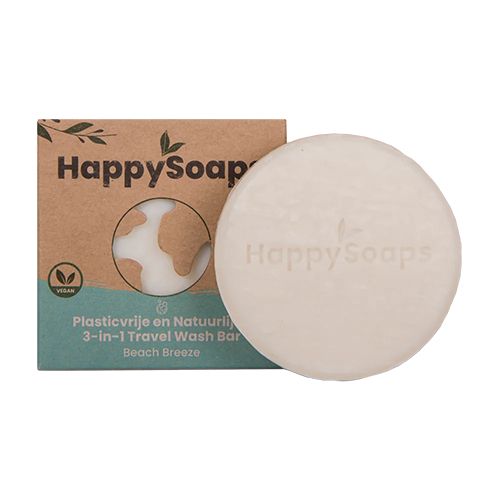 De HappySoaps 3-in-1 Travel Wash Bar Beach Breeze De HappySoaps 3-in-1 Travel Wash Bar Beach Breeze