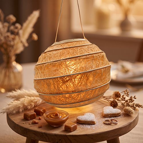 Lampion Caramel in twee maten voor een zoete sfeer Lampion Caramel in twee maten voor een zoete sfeer