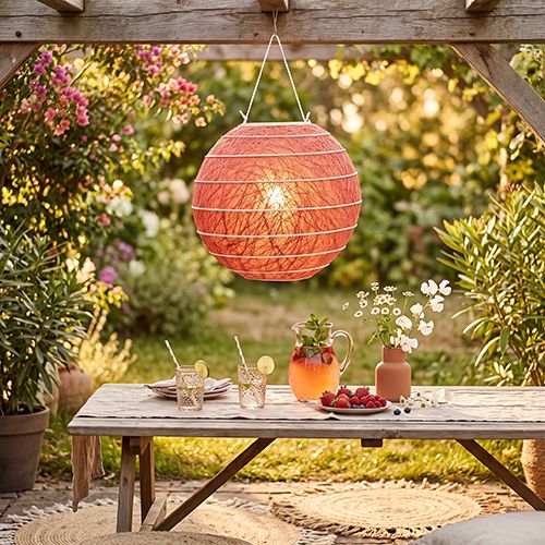Bohemian sfeer met deze katoenen lampion die ook als hanglamp kan worden gebruikt