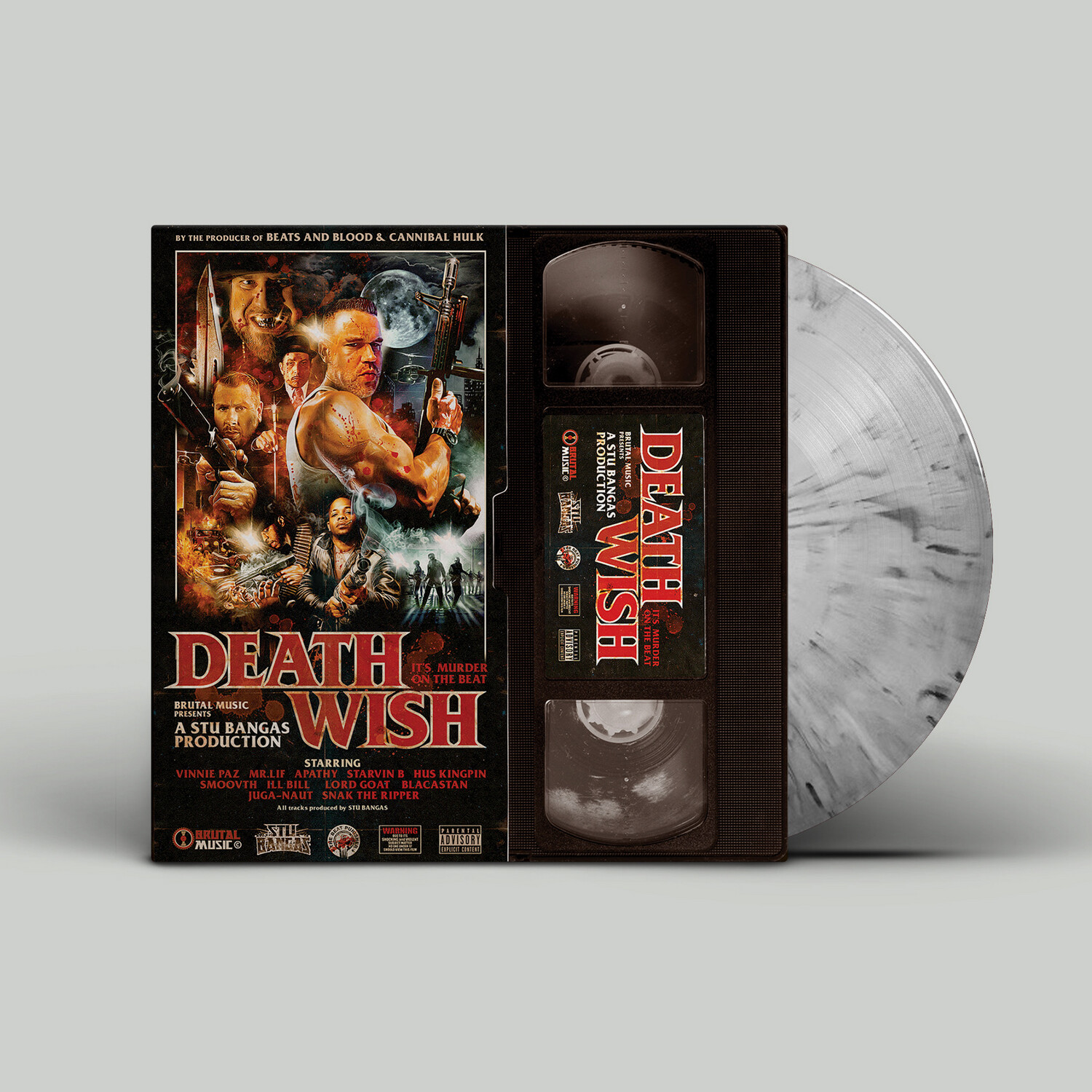 “Deathwish” VHS Vinyl Cover - MARBLE VINYL (ONLY 40 IN TOTAL MADE) 