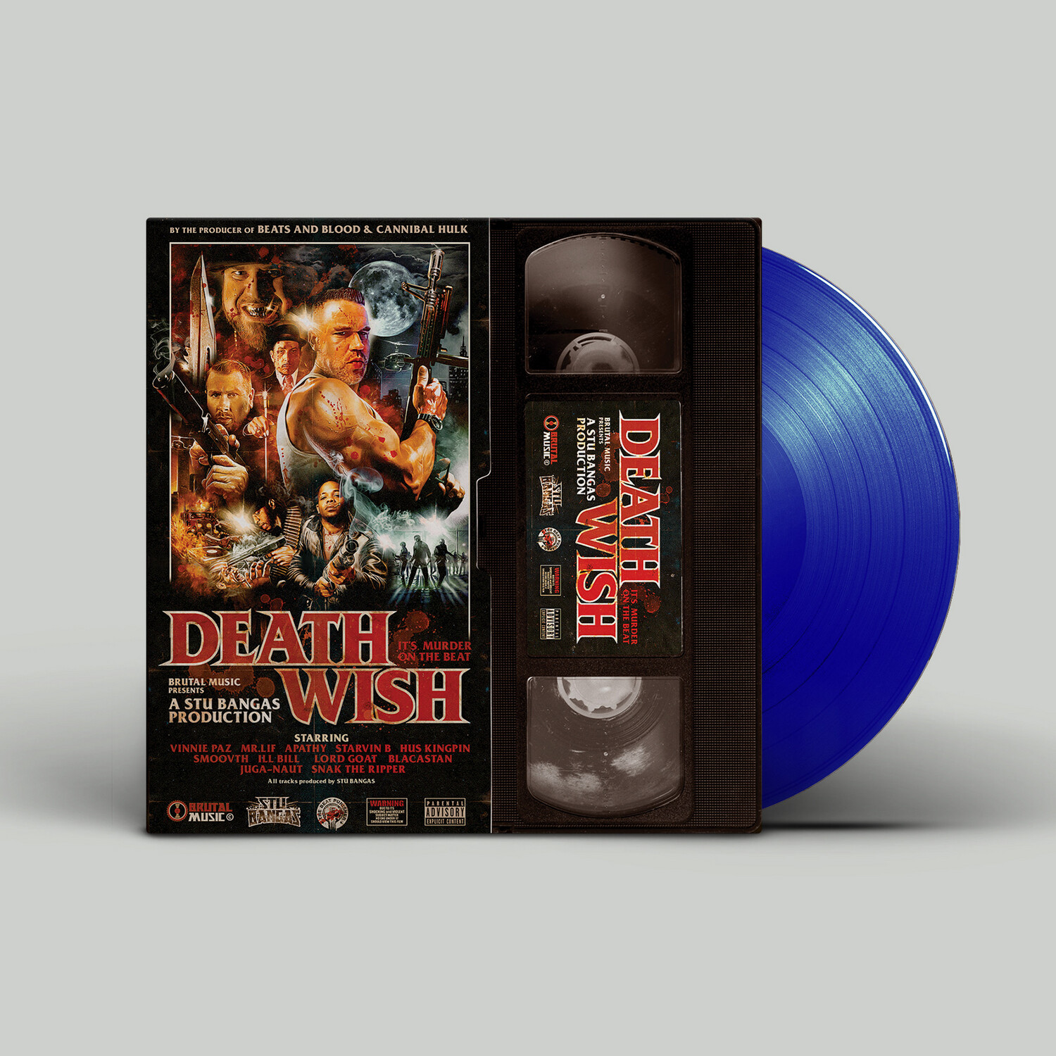 “Deathwish” VHS Vinyl Cover - BLUE VINYL (ONLY 40 IN TOTAL MADE) 