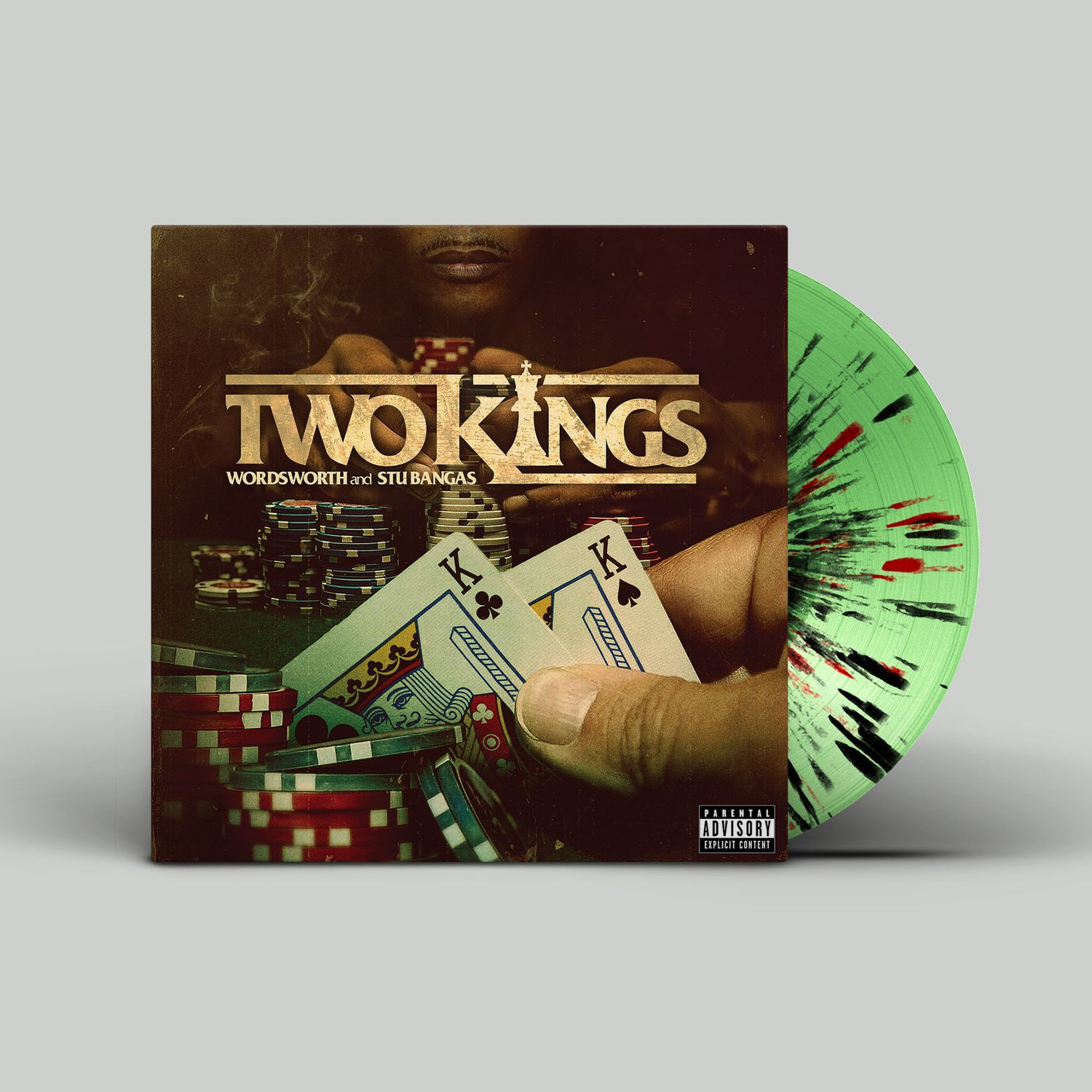Stu Bangas and Wordsworth &quot;Two Kings&quot; LP Vinyl (Translucent Green with Red and Black Splatter)