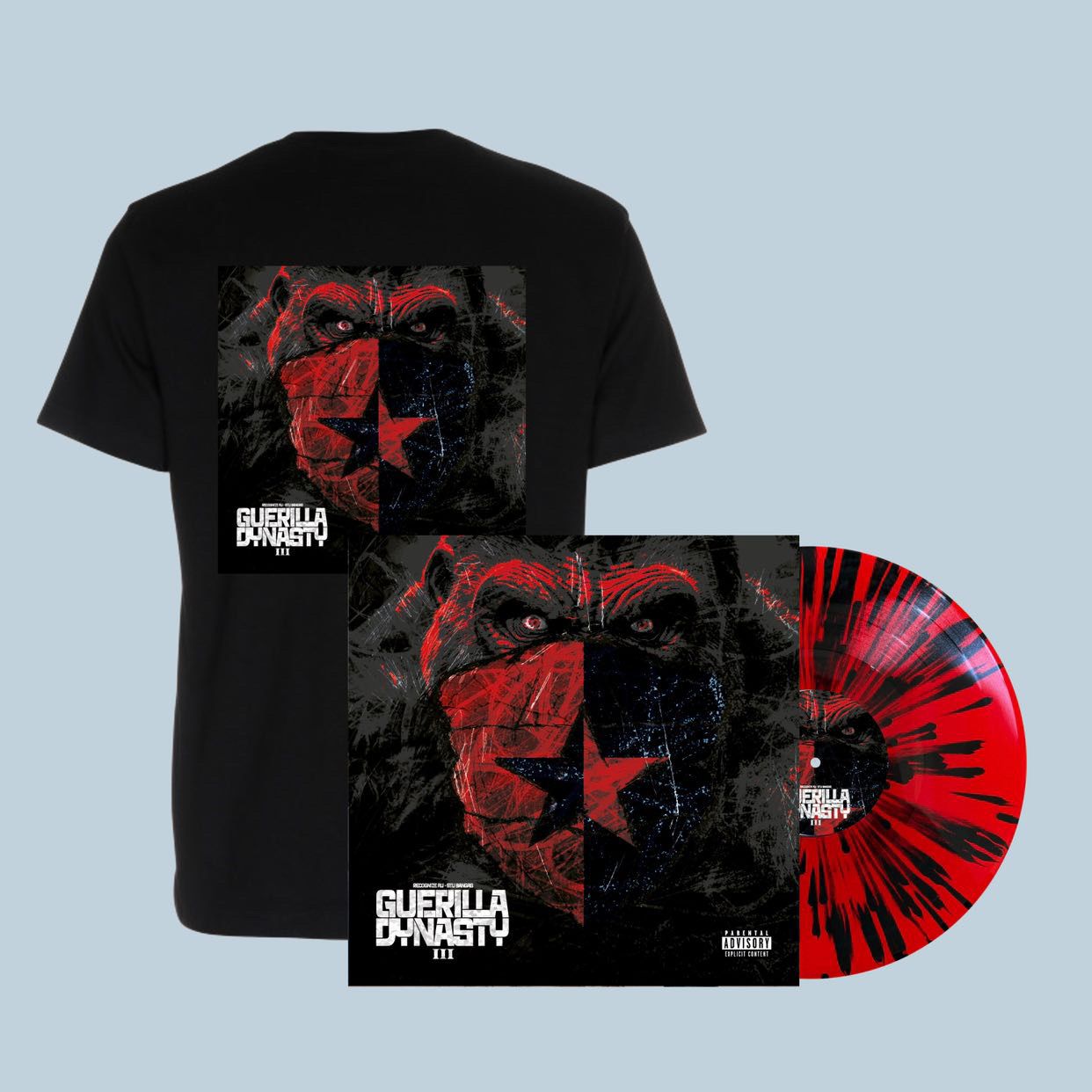 GUERILLA DYNASTY 3 SHIRT AND VINYL BUNDLE (SHIPS JULY!!!)