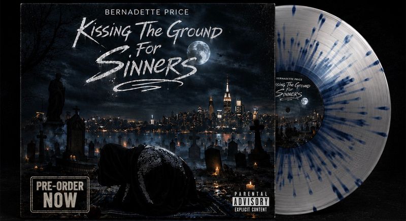 "Kissing The Ground For Sinners" Vinyl Pre Order (Silver with Blue Splatter)