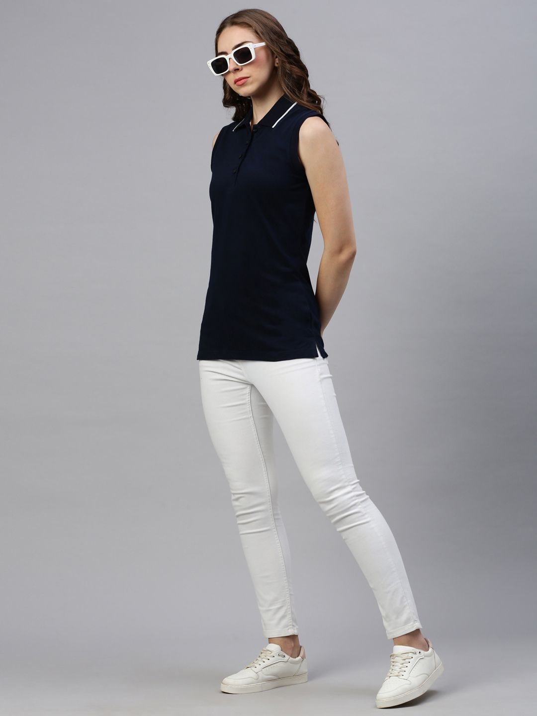 Switcher Ärmelloses Airtex Poloshirt Gabriela